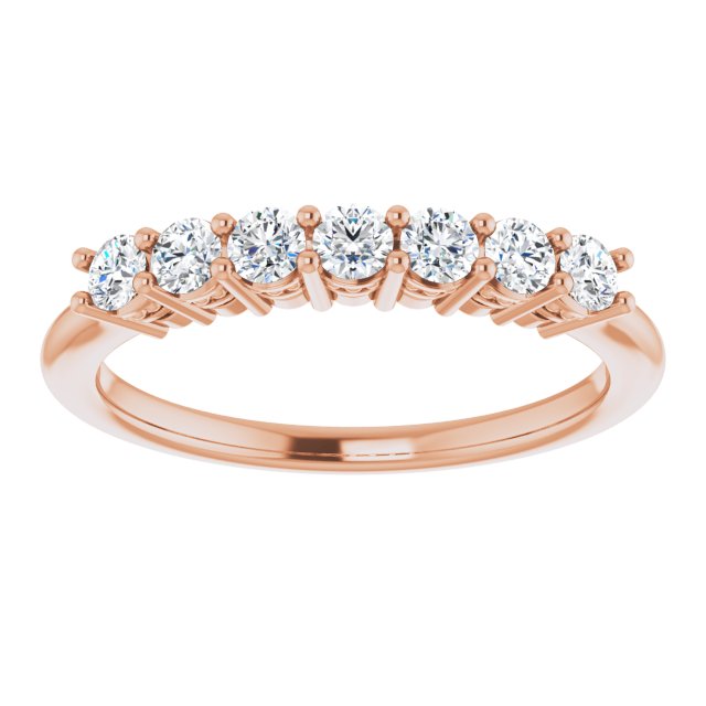 0.42 ct. Round Cut Diamond Wedding Band 7 Stone Anniversary Ring-VIRABYANI